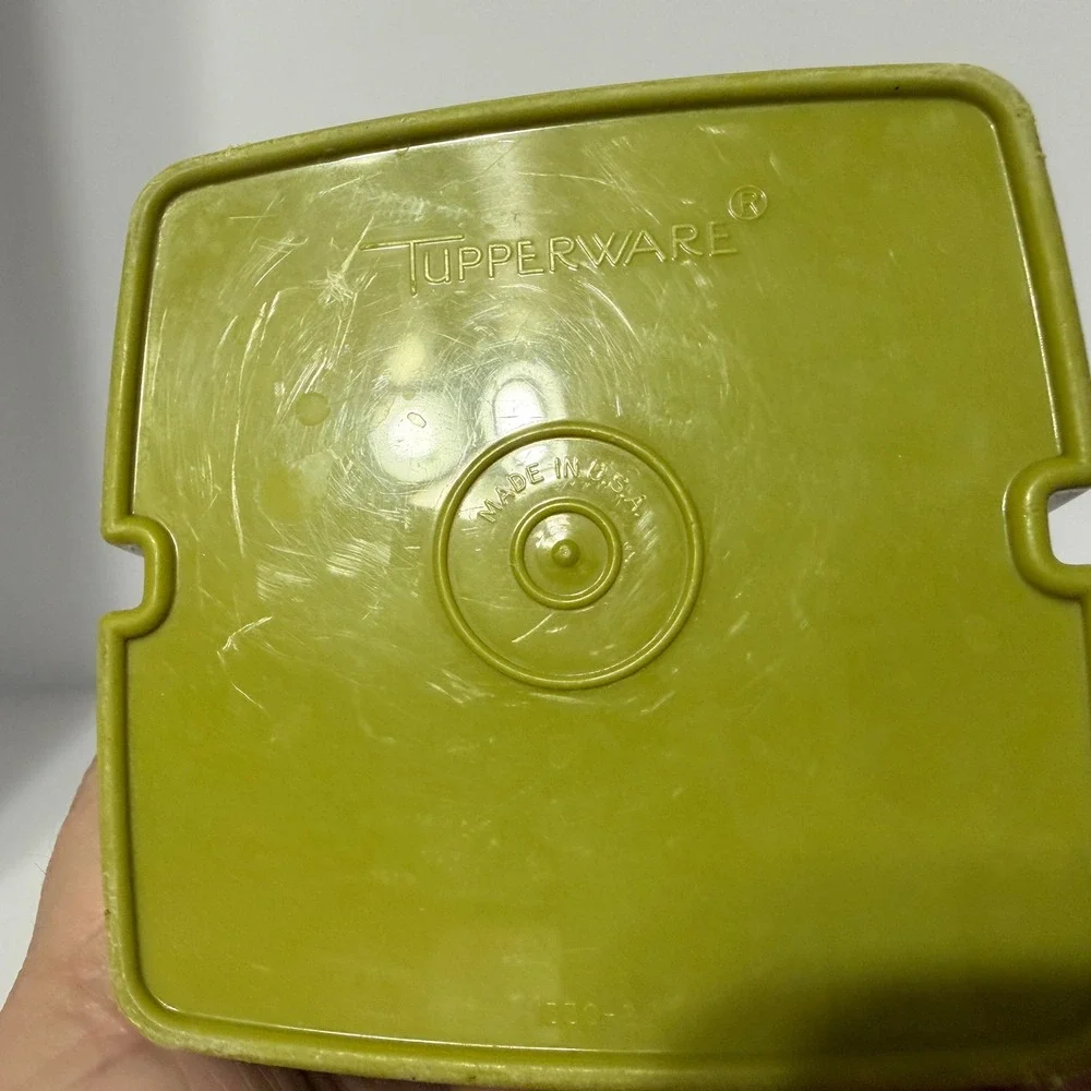 Vintage Tupperware Avocado Green Pickle Lifter Container with Strainer Lid